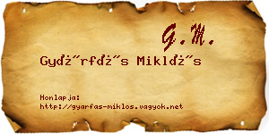 Gyárfás Miklós névjegykártya